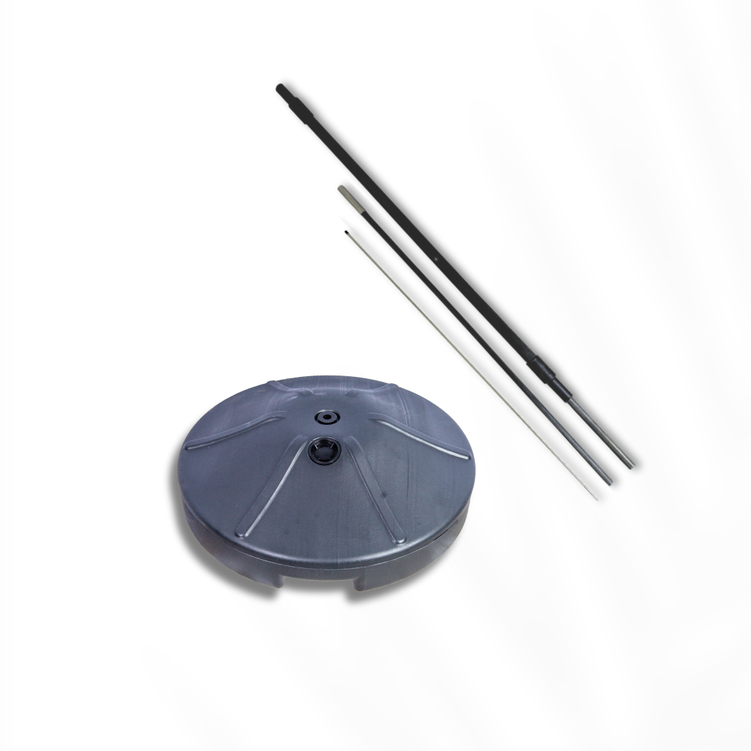 KIT BASE E ESTRUTURA PARA WIND BANNER - MODELO DE 2,5m, 3,5m e 4,2 mts.